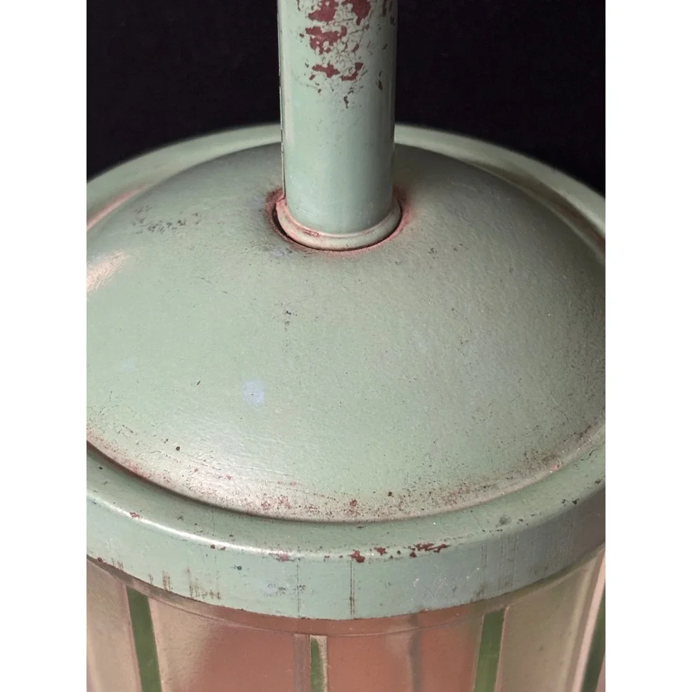VTG Nut Chopper Green Uranium Glass Androck Manual Plunger Food Grinder Chippy
